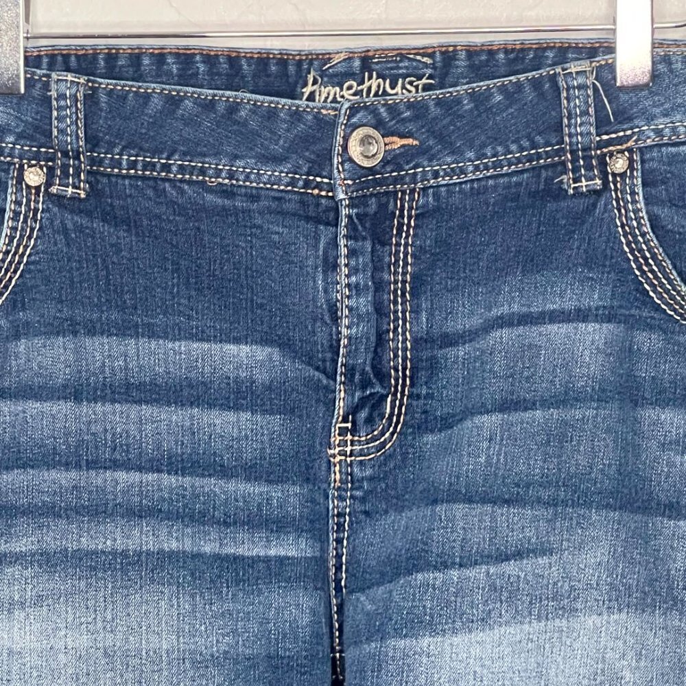 Amethyst Cuffed Bermuda Jean Denim Shorts 24 #50 - Picture 4 of 7